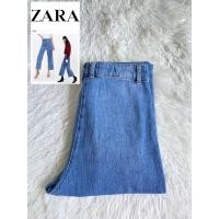 ราคา {เอว28} ZARA แท้% เอวสูง ขากระบอกบานใหญ่ มือ2 (22242708846)