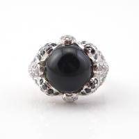 ราคา SALE! แหวนพลอยนิลแท้ หลังเบี้ย พลอยแท้รวมสี เงินแท้ ชุบทองคำขาว (4505100123)