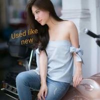 ราคา เสื้อปาดไหล่ แขนผูกโบว์ (1013940416)