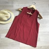 ราคา *พร้อมส่ง*เสื้อแขนกุด คอวี ผ้าไหมญี่ปุ่น (1999439362)