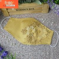 ราคา แมส แมสผ้าไหม แมสปิดปาก แมสปิดจมูก ผ้าปิดจมูก ผ้าปิดปาก mask กรอง3ชั้น มีช่องสอดแผ่นกรอง สีทอง (5771493983)