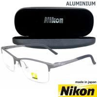 ราคา Nikon แว่นตารุ่น CX-6327 C-3 สีเงิน กรอบเซาะร่อง ขาสปริง วัสดุ อลูมิเนียม Eyeglasses ทางร้านเรามีบริการรับตัดเลนส์ (2231449332)