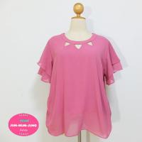 ราคา เสื้อคนอ้วนผ้าชีฟองสีชมพูกลีบบัวแต่งคอเสื้อเจาะสามเหลี่ยมแขนระบาย มีซับใน สวยหวานน่ารักมากๆค่ะ (21188510875)