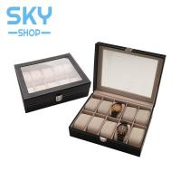 ราคา SKY กล่องนาฬิกา กล่องใส่นาฬิกา กล่องเก็บนาฬิกา 10 เรือน 10x25.9x21.2cm บุหนังPU ด้านในบุผ้ากำมะหยี่ มีตัวล็อค (6728940964)