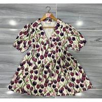 ราคา ส่งต่อเดรสสั้นคอปกแต่งลายดอกทิวลิป ไซส์L (l-xxlใส่ได้) งานป้าย Lyn Around ผ้าดี ทรงสวย (23157568662)