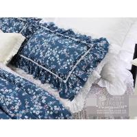 ราคา ผ้าปูที่นอนลายดอกไม้ สีน้ำเงินนาวี แบบมีกระโปรงเตียง สไตล์เจ้าหญิงเกาหลีวินเทจ สวยมากงานพรีเมียม (3551543332)