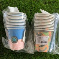 ราคา แก้วกระดาษ แก้วกาแฟกระดาษ 6.5 ออนซ์ 1ชุด จำนวน11ใบ+ช้อนคนกาแฟพลาสติก11อัน แบบมีหูจับ แก้วกาแฟ แก้วลายสำหรับร้านกาแฟ (18679334287)