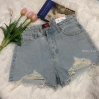 ราคา กางเกงยีนส์ขาสั้น เอวสูง ปลายขาขาด สีฟ้าอ่อนMy style Jeans (11301511048)