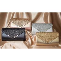 ราคา CL04 กระเป๋าออกงาน กระเป๋าราตรี กระเป๋างานแต่ง กลิตเตอร์ใหญ่ (2345341863)