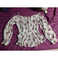 ราคา เสื้อปาดไหล่ ลายดอก สีขาว (13340663680)