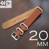 ราคา barel handman สายนาฬิกาหนังแท้ นาโต้ ซูลู zuluหนัง ห่วงแสตนเลส ไซส์ 20 มม (แถม สปริง+เหล็กถอดสาย) (2026542202)