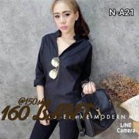 ราคา เสื้อดำ คอวี งานZara สไตล์เกาหลี (276160746)