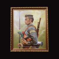 ราคา กรอบรูปภาพ สมเด็จพระนเรศวรมหาราชทรงอุ้มไก่(พื้นหลังสีน้ำตาล) ขนาด 29 ซม. X 35 ซม. (2407357056)