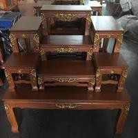 ราคา โต๊ะหมู่บูชาไม้สักแท้100%แกะลายลงทอง #หมู่7หน้า9 (7718577687)