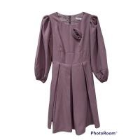 ราคา ชุดเดรสยาวแขนยาวสีม่วง(สีเปลือกมังคุด) (17939923243)