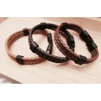 ราคา nn_braceletสายรัดข้อมือ RASTACLAT รหัส 033 กำไลข้อมือหนังถักสามเส้นรวบ โทนสีน้ำตาล-ดำ (965035813)