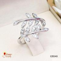 ราคา แหวนเงินแท้ 92.5% ใบมะกอกประดับเพชร cz เสริมดวง ด้าน การงาน การเรียน ความรัก (CZ0143) (221891359)