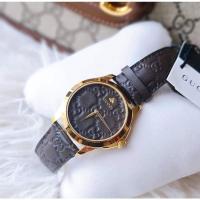 ราคา Gucci Quartz Gold-Tone and Leather Casual Brown Watch (13904015810)