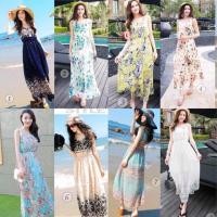 ราคา ชุดไปทะเล ชุดฮาวาย เดรสผ้าชีฟอง (6203292778)