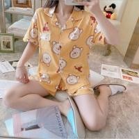 ราคา (S005) ⛅️ ชุดนอนผ้าคอตตอน ลายหมีพูห์ แขนสั้น+ขาสั้น (3162928745)