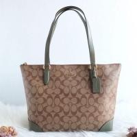 ราคา พร้อมส่ง ZIP TOP TOTE IN SIGNATURE CANVAS (#COACH #F29208) (4914366089)