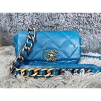 ราคา ❤️Chanel Belt Bag 19❤️ Color : Turquoise (12559756295)
