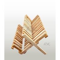 ราคา ที่วางจาน ที่พักจาน ที่คว่ำจาน ไม้สักพับได้ แบบวาง2ชั้น ( ไม้ดิบไม่ทำสี ) (5931202965)