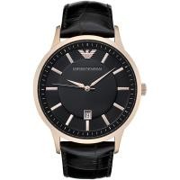 ราคา Emporio Armani Men's Classic Black Dial Gold-tone Leather Watch AR2425 (18535911190)