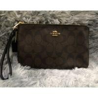 ราคา Coach คล้องมือ F16109 Double Zip Wallet In Signature Coated Canvas size L ใหม่ แท้100% (4508802518)