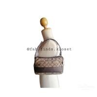 ราคา Unused " Coach % Signature Strip Top Handle Pouch Small Bag (10797779)