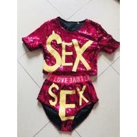 ราคา ชุดนักร้องแดนซ์เซอร์ ชุดเซต เสื้อและกางเกงปักเลื่อมชมพูทั้งชุด (7457891811)