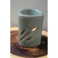 ราคา เตาน้ำมันหอม เตาอโรมา ทรงสามเหลี่ยมมน สีเขียวศิลาดล ลายดอกไม้ เซรามิค (10706740967)