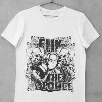 ราคา คอลูกเรือเสื้อยืด พิมพ์ลายกราฟิกตํารวจ Fuk The Police สวมใส่สบาย คุณภาพดีS-5XL (18650598451)