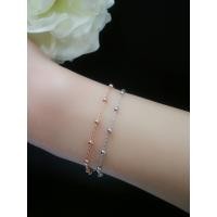 ราคา SALE สร้อยข้อมือเงินแท้ สร้อยข้อมือผู้หญิง ชุบทองคำขาว ชุบพิงค์โกลด์ ลายลูกปัด ยาว 6.5 นิ้ว + สายต่อ 1 นิ้ว (5233694548)
