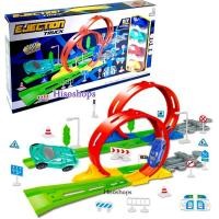ราคา EJECTION TRUCK 360 ํ TURN DIY ASSEMBLE รางรถแข่ง Hot wheels รางรถแข่ง รถตีลังการางคู่ พร้อมรถ 4 คัน รุ่นใหม่ Toy world (13977843209)