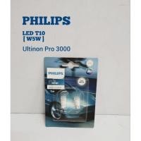 ราคา PHILIPS หลอดไฟหรี่ LED T10 W5W Ultinon Pro 3000 ของแท้ (1แพ็ค มี2หลอด) (22333100486)
