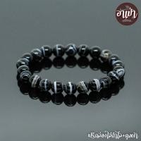 ราคา หินแบล็คอาเกต หินโมรา สีดำ Black Agate ขนาด 8 มิล หินแท้ 100% หินดวงตาสวรรค์ หินสีดำ หินมงคล (2465704923)