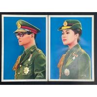 ราคา ภาพพิมพ์พระบรมฉายาลักษณ์ในหลวงรัชการที่9 และพระราชินี ฉลองพระองค์ชุดทหารบก รับประกันเก่าแท้ ของเก่า สำหรับบูชาและสะสม (20685239400)