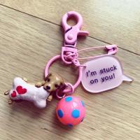 ราคา พวงกุญแจหมาน้อยสีชมพู (2298782960)