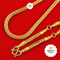 ราคา สร้อยทองไมครอน สี่เสาห้าห่วง 5 บาท ยาว 28 นิ้ว ชุบทองแท้ 96.5% สร้อยทองชุบ สร้อยทองปลอม สร้อยทองคำแท้ สร้อยคอ (3835387719)