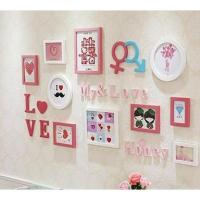 ราคา ชุดกรอบรูป My Love(pink) กรอบรูปไม้10ชิ้น+งานไม้ตกแต่ง (144326210)