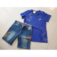 ราคา ชุดเซทเสื้อ&ยีนส์ยืด Playboy น้ำเงิน XL (4968146086)
