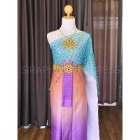 ราคา ชุดไทยสไบมุก ชุดไทยสวยๆ ชุดไทยไล่สี ชุดไทยไปวัด (9509821349)