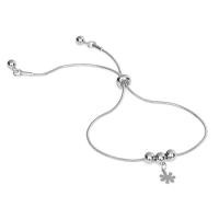 ราคา เลสข้อมือ สร้อยข้อมือโซ่สแตนเลสจี้เกล็ดหิมะ (snow flake) ปรับเลื่อนขนาดได้ สร้อยโซ่สแตนเลส (304 Stainless Steel) (14210835289)