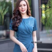 ราคา เดรสจับจีบด้านข้างซ่อนพุง (7414650163)