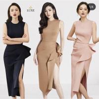 ราคา เดรสเสื้อคอกลมแขนกุด กระโปรงทรงสอบ (9769169718)