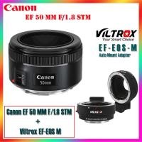 ราคา Canon EF 50 MM F1.8 STM พร้อม Viltrox EF-EOS M Auto Mount Adapter (2729259946)