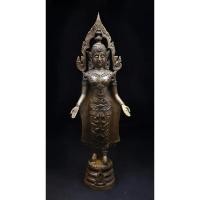 ราคา พระศรีอริยเมตไตรย ขนาดบูชา ปางเปิดโลก วัดเล่งเน่ยยี่ กรุงเทพ ปี2556 เนื้อทองเหลือง (23385019573)