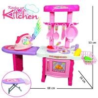 ราคา ของเล่น ชุดครัวพร้อมเตารีด 2 in 1 มีไฟ มีเสียง (1955623078)