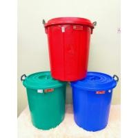 ราคา ถังน้ำมีฝา หูล็อค ถังพลาสติก ถังน้ำ ตรางู 12 แกลลอน (คละสี) (23661347295)